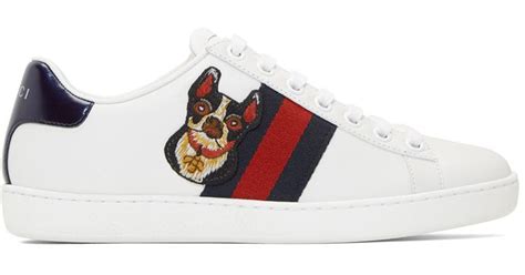 gucci white sneakers dog|farfetch Gucci sneakers sale.